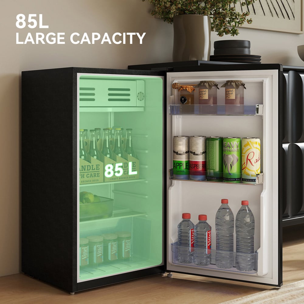 HOMCOM 800-237V70BK Black 85L Under Counter Fridge Image 5