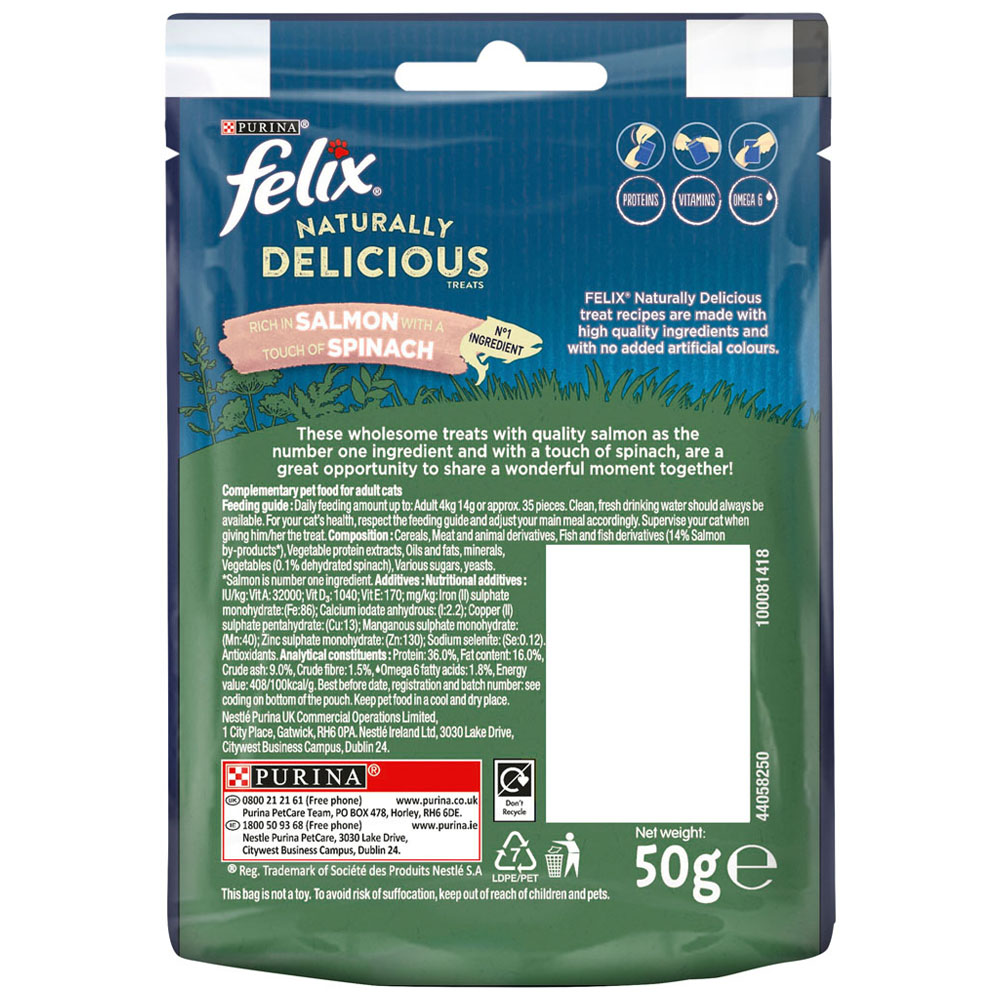 Felix Naturally Delicious Salmon Cat Treats 50g Image 9