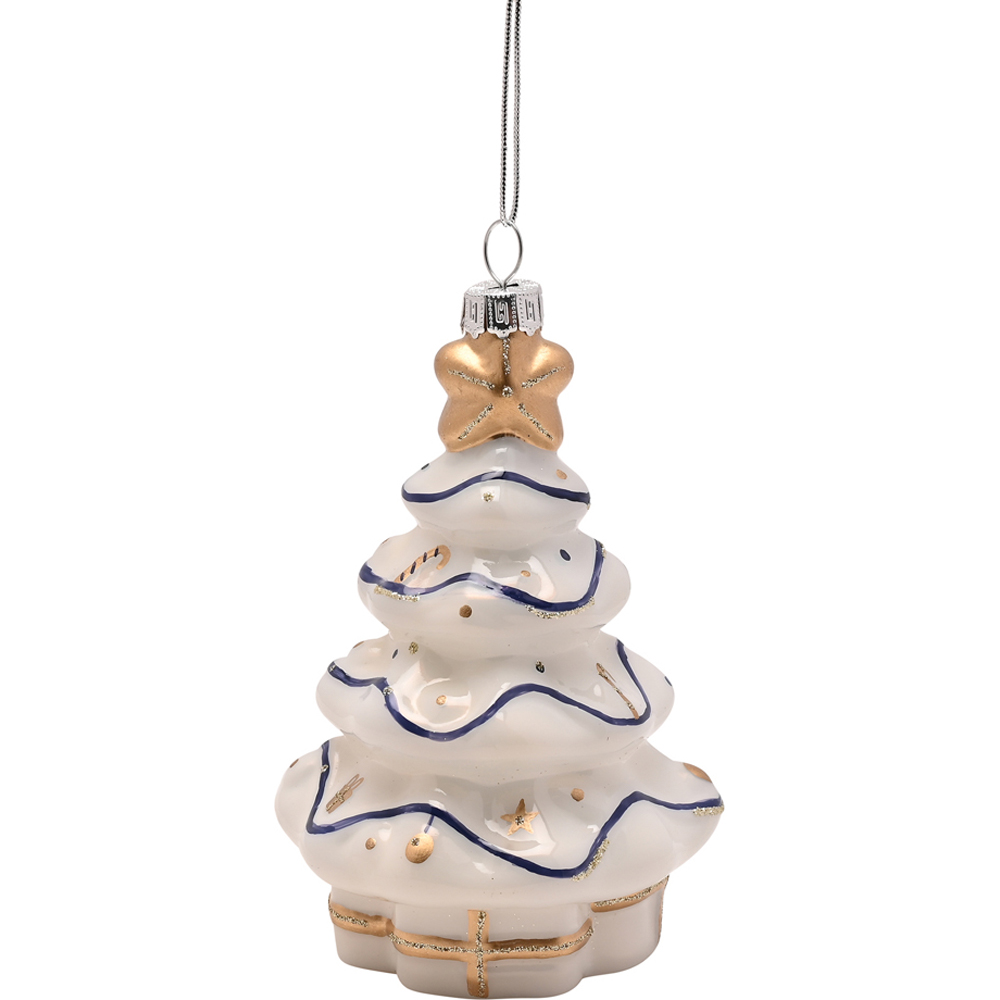 The Seasonal Gift Co Blue and White Delicate Hanging Decoration 2 Piece Image 3