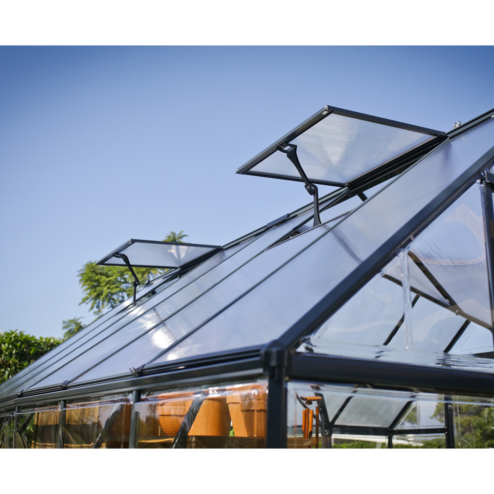 Palram Canopia Victory Orangery Grey Aluminium Polycarbonate 10 x 12ft Greenhouse Image 4