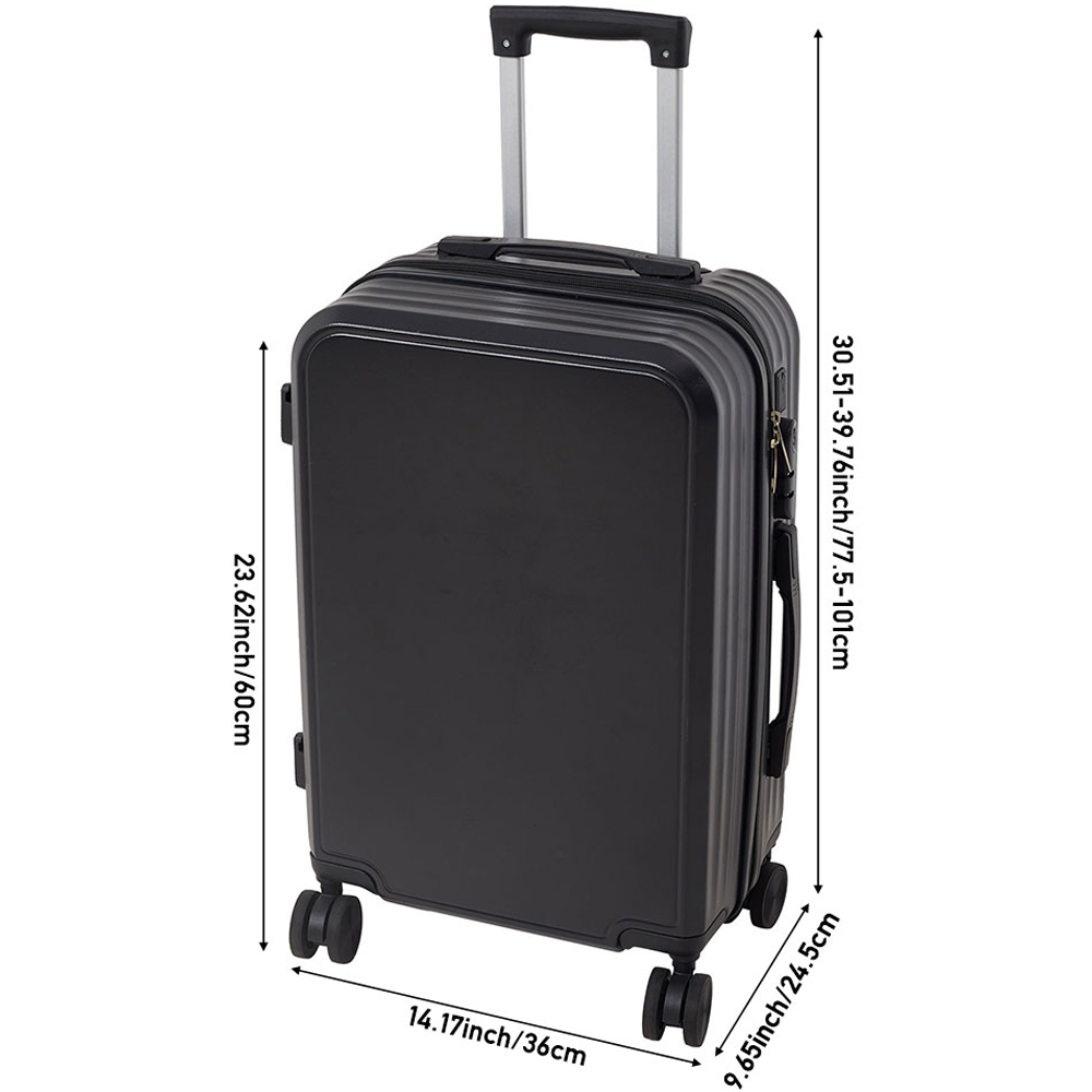 H&O Direct 21 inch Black Hard Shell Luggage Suitcase Image 6
