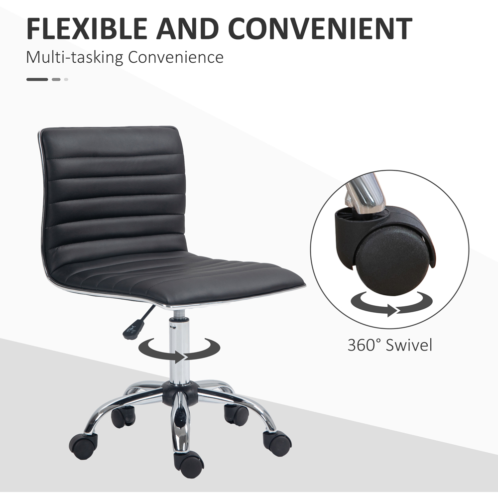 Portland Black PU Leather Swivel Office Chair Image 6