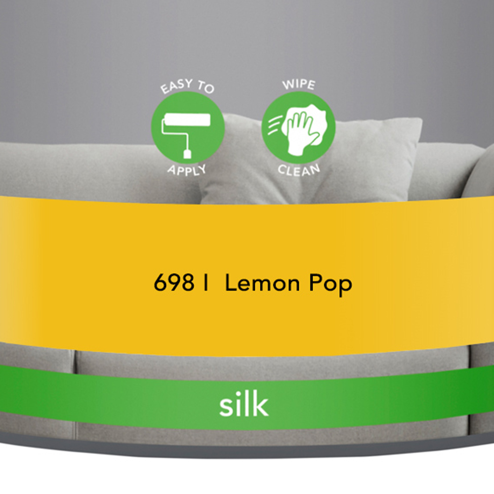 Wilko Walls & Ceilings Lemon Pop Silk Emulsion Paint 2.5L Image 3