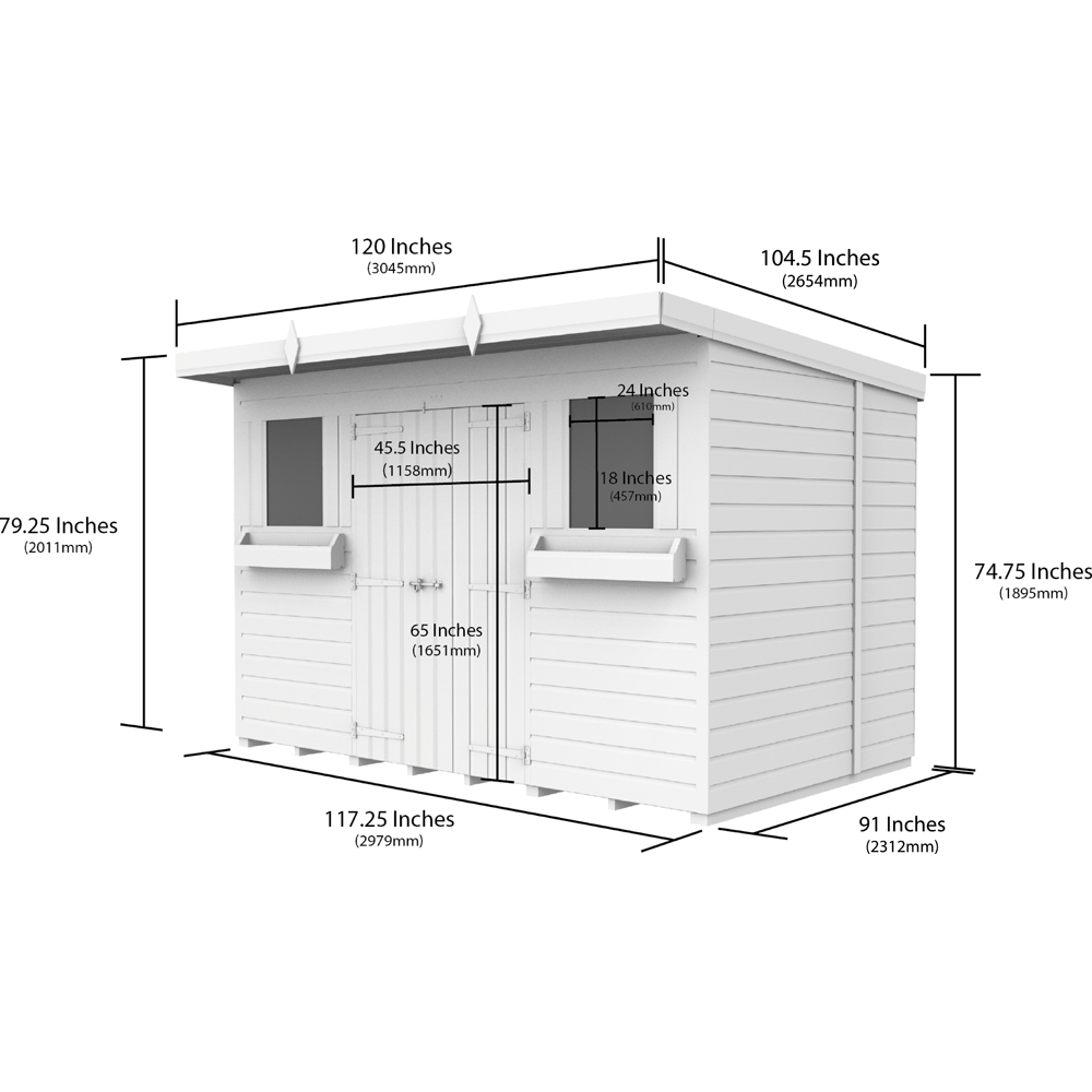 DIY Sheds 10 x 8ft Tongue and Groove Timber Pent Summer Garden Shed Image 8