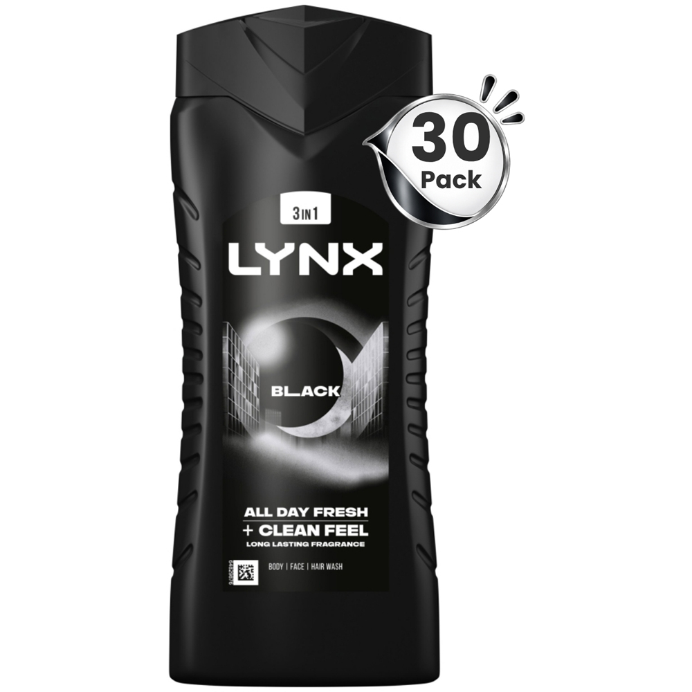 Lynx Black Frozen Pear and Cedarwood Fresh Charge Shower Gel 500ml 30 Pack Image 1