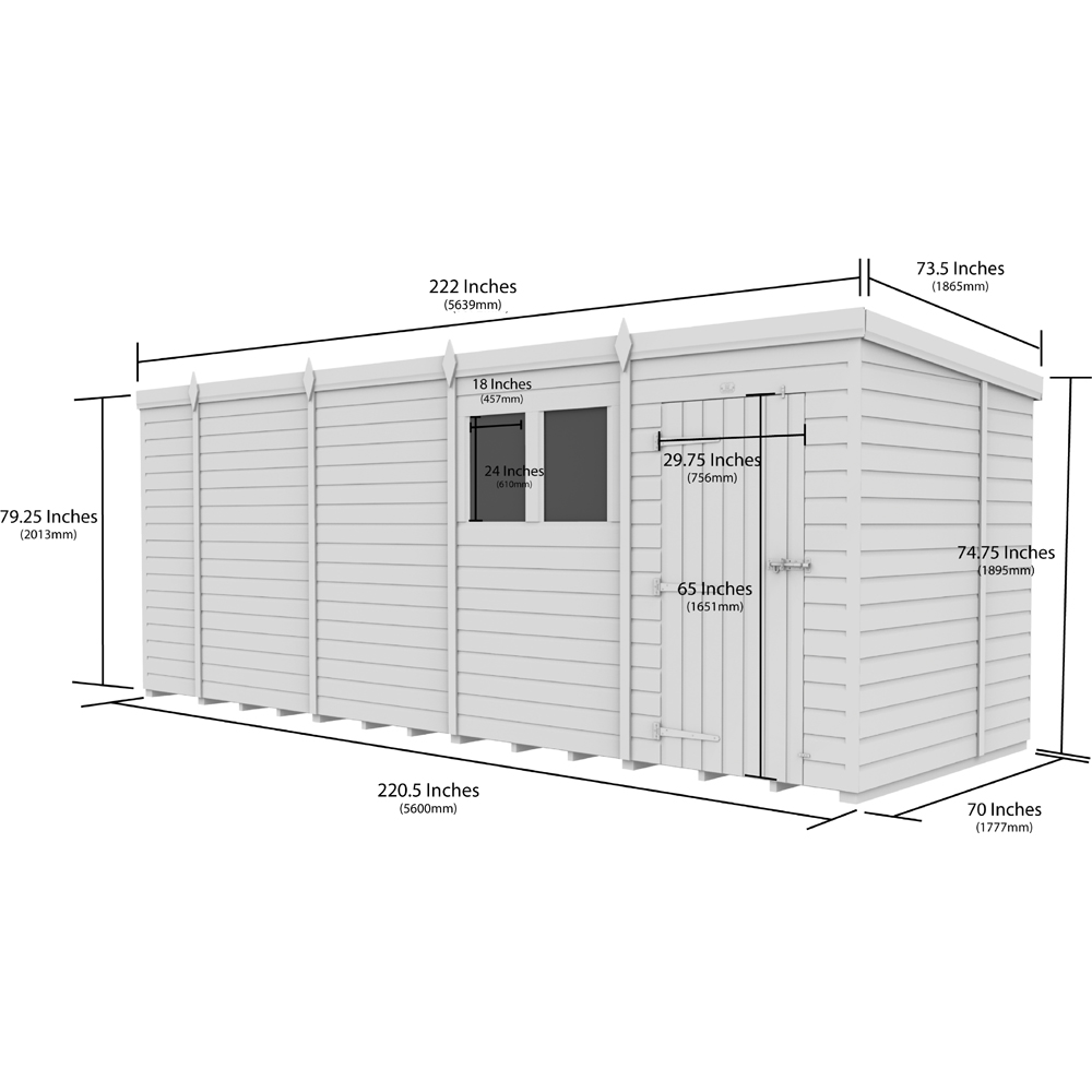 DIY Sheds 18 x 6ft Tongue and Groove Timber Pent Security Garden Shed Image 9