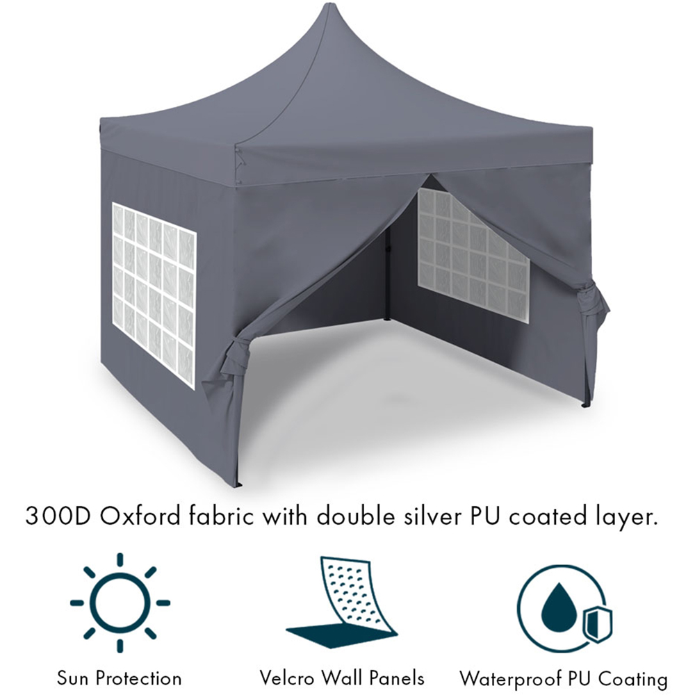 Jack Stonehouse 6 x 3m Dark Grey Pop Up Gazebo Image 9
