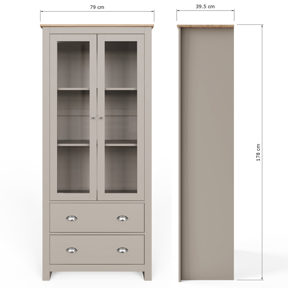 GFW Lancaster 2 Door 2 Drawer Grey Display Unit Image 8