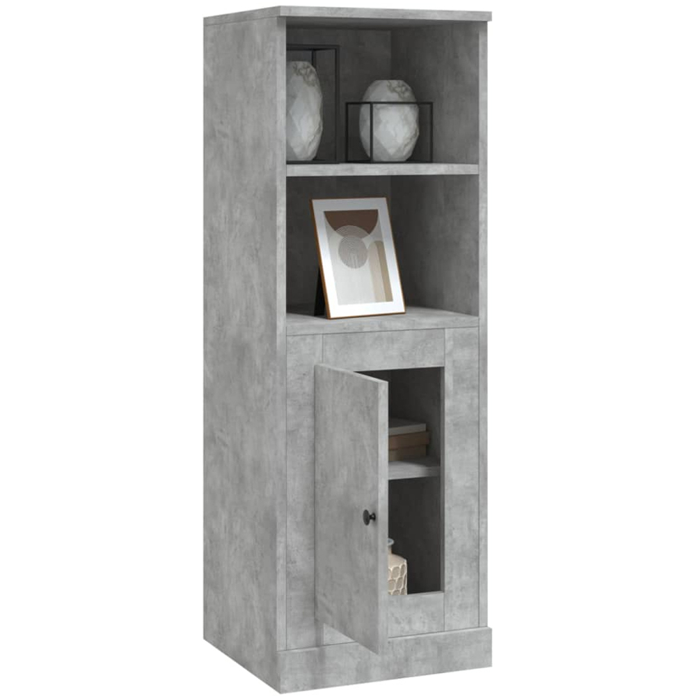 vidaXL Single Door 2 Shelf Concrete Grey Highboard Image 5