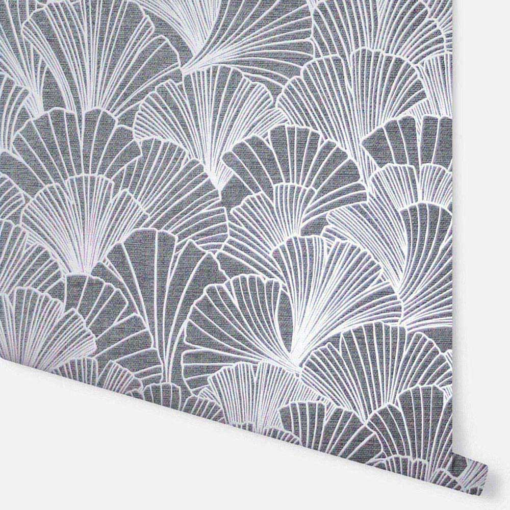 Arthouse Ginkgo Grey and Silver Wallpaper Image 3