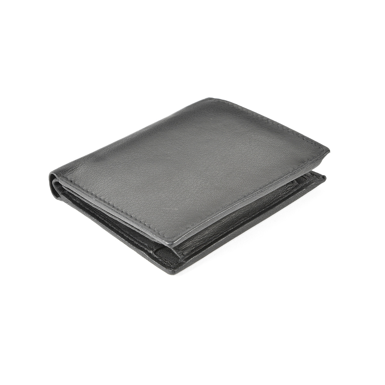 Clasp-Free Leather Wallet - Black Image 1