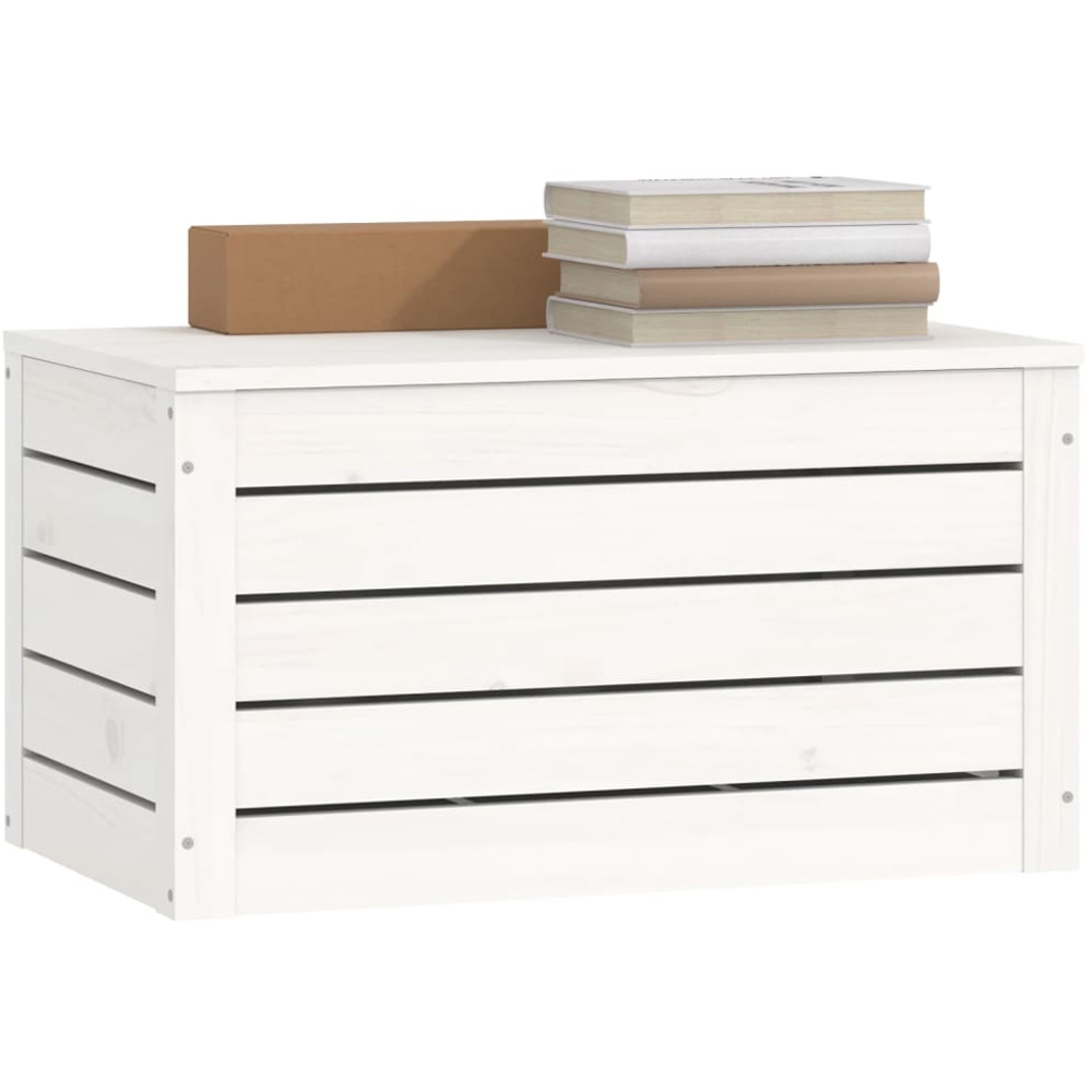 vidaXL White Solid Pinewood Stackable Storage Box Image 4