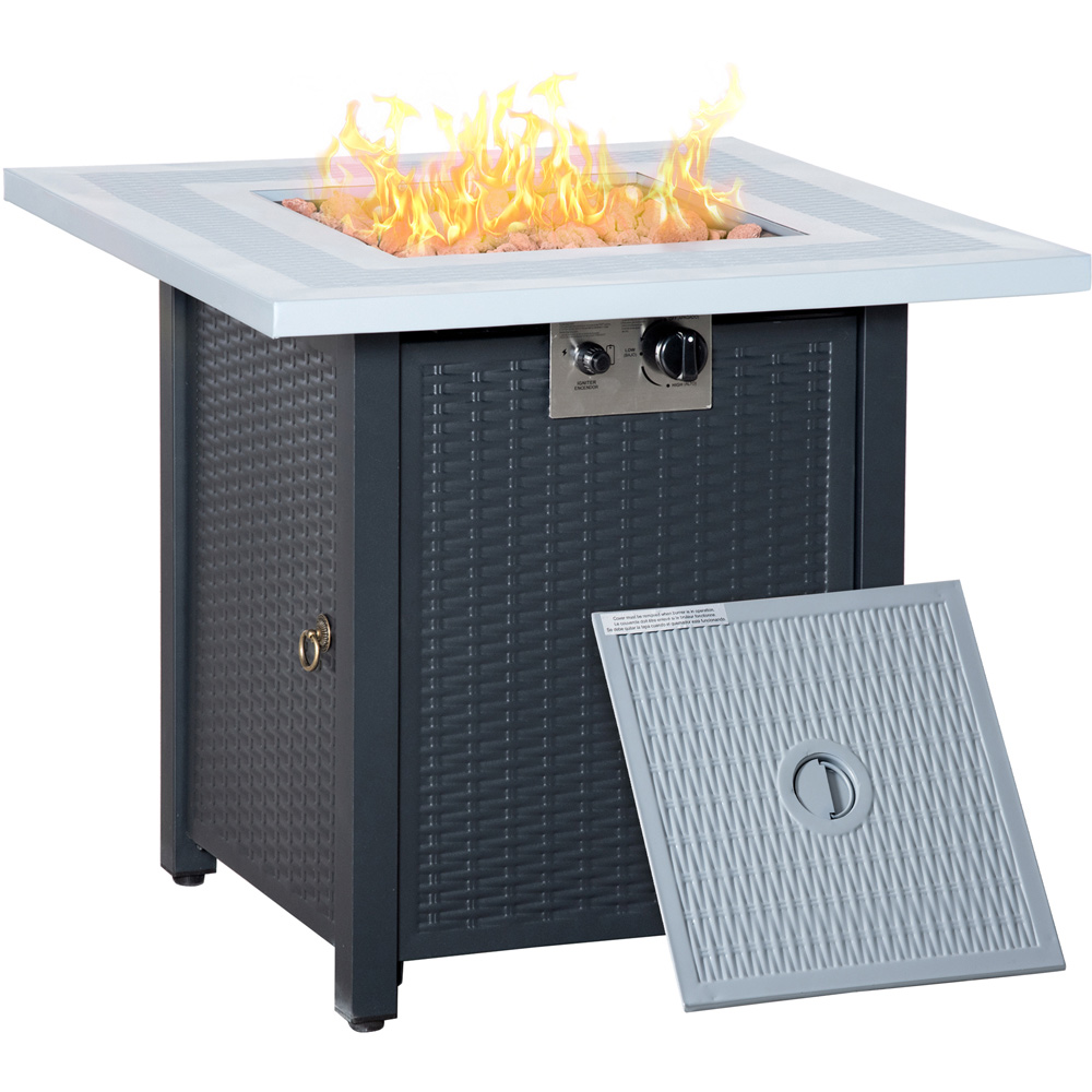 Outsunny Black 40000 BTU Fire Pit Table Image 1