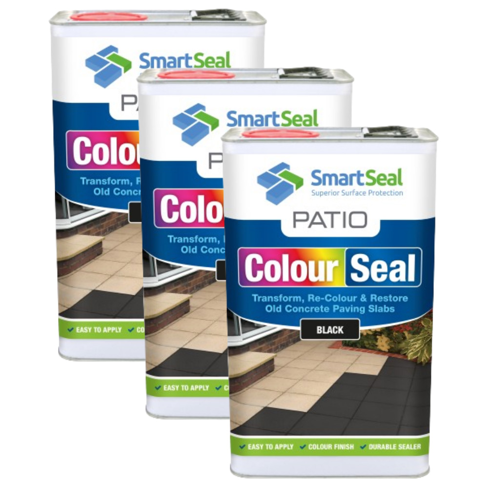SmartSeal Patio ColourSeal Black 5L 3 Pack Image 1