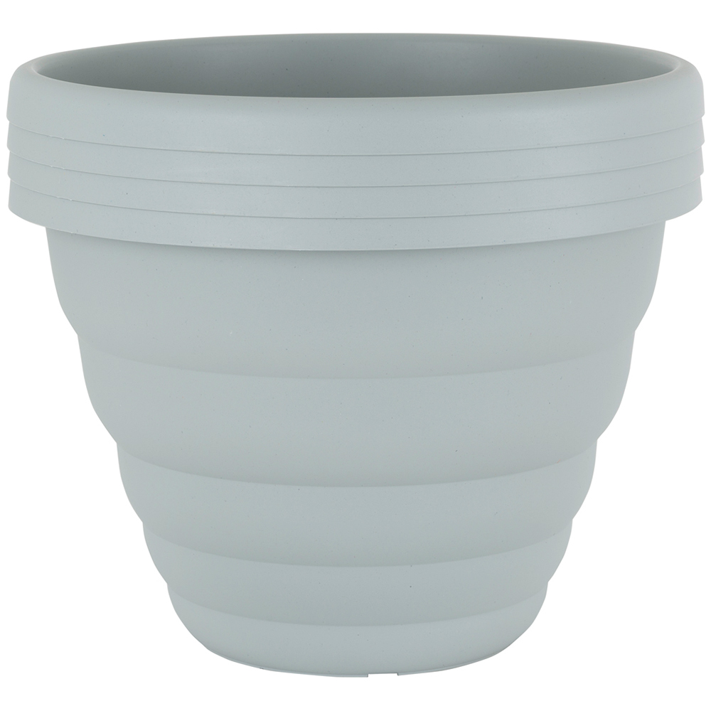 Wham Beehive Cement Grey Round Recycled Plastic Pot 48cm 4 Pack Image 1