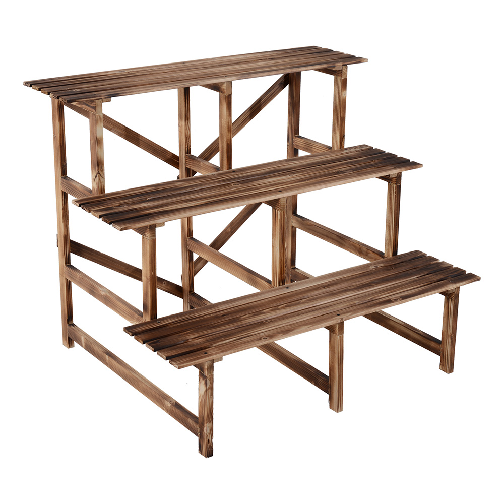 Outsunny 3 Tier Wooden Planter Stand Image 1