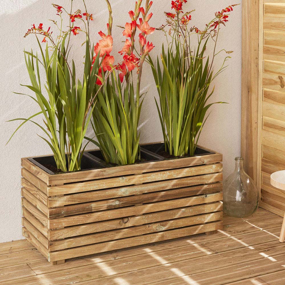 Cerland Horizon Wooden Rectangular Planter 90cm Image 2