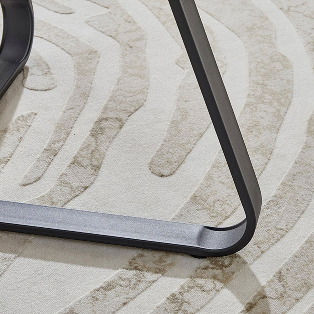 Furniturebox Fira Valera Wood Effect 6 Seater Round Dining Set Brown Cappuccino and Black Image 6