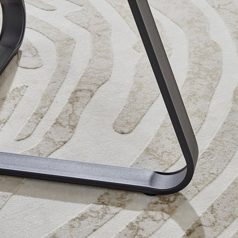 Furniturebox Fira Valera Wood Effect 6 Seater Round Dining Set Brown and Black Image 6