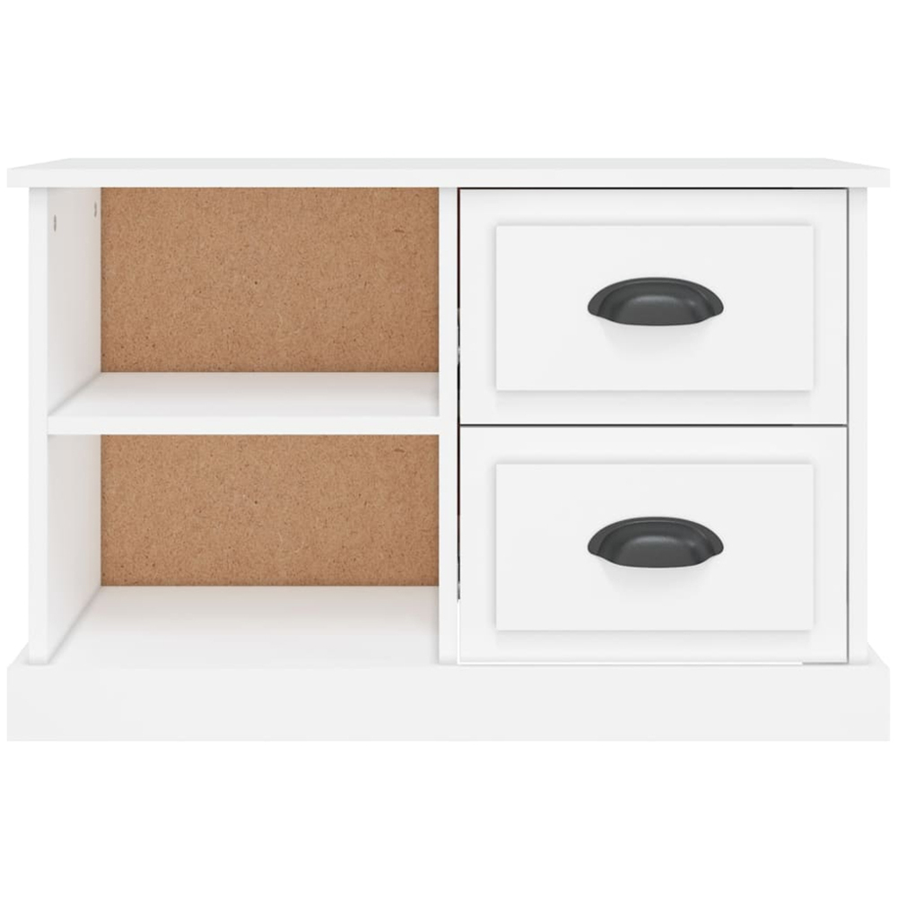vidaXL 2 Drawer 2 Shelf White TV Cabinet Image 4
