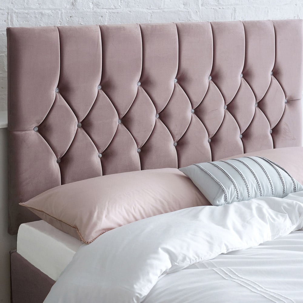 Aspire Furniture Catherine Lansfield Boutique King Size Blush Brushed Velvet Headboard Image 1