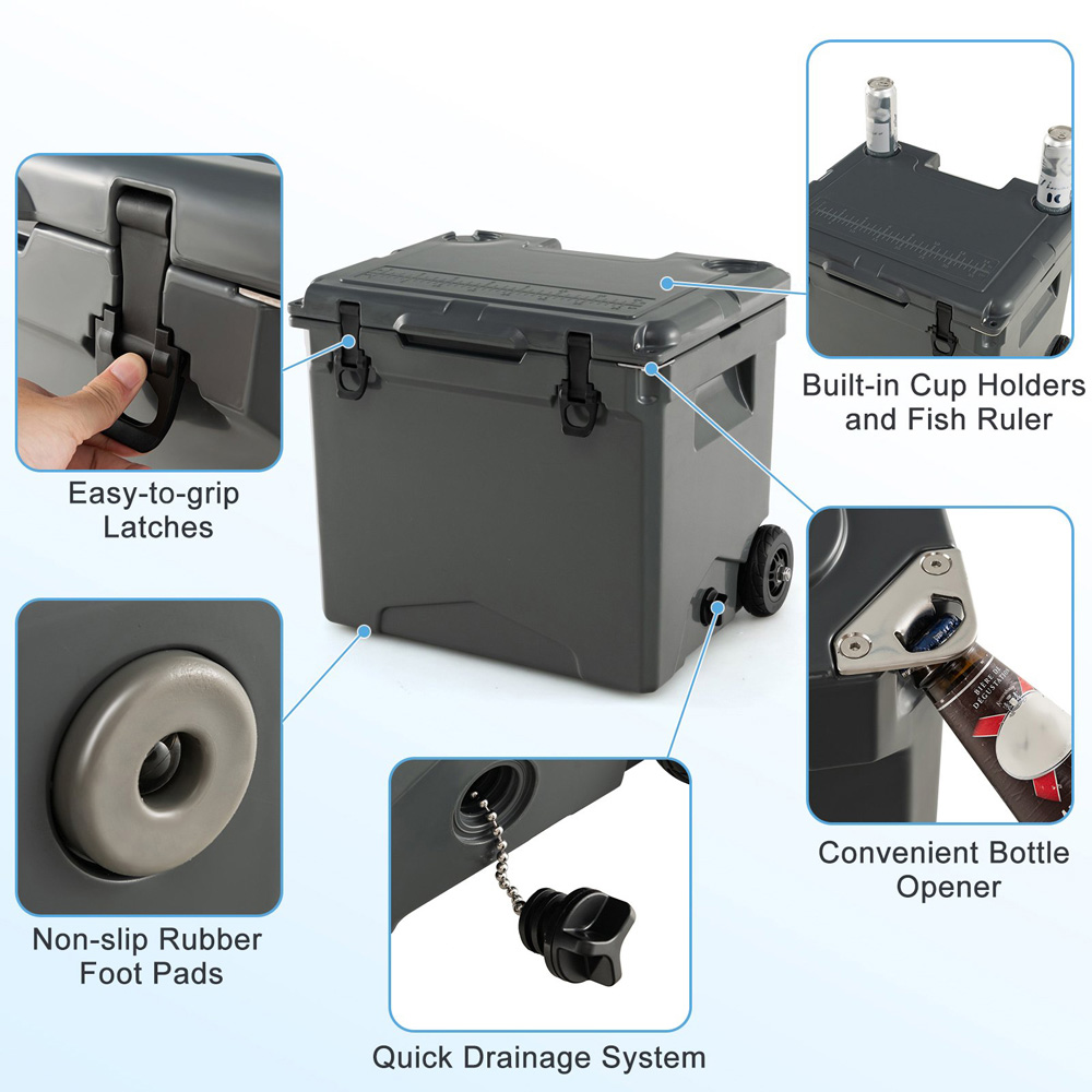 Costway Grey Portable Ice Box Cooler 40L Image 8