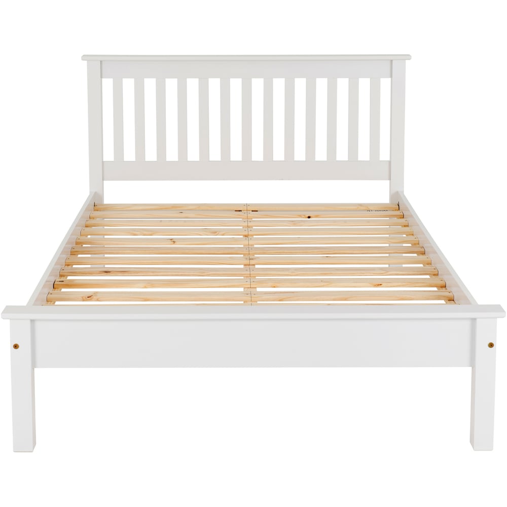 Seconique Monaco Small Double White Low End Bed Image 4