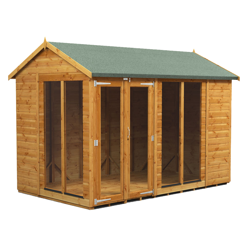 Power Sheds 10 x 6ft Double Door Apex Traditional Summerhouse Image 1