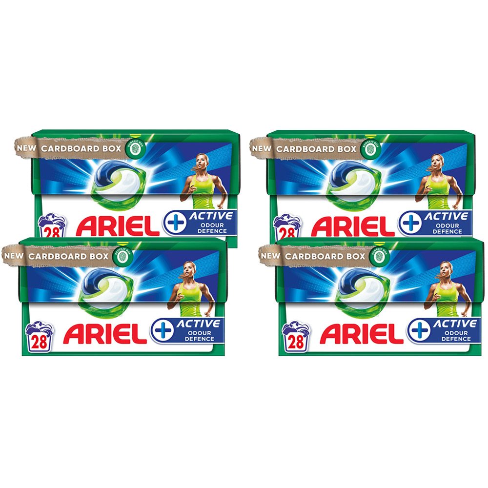 Ariel Active All in 1 Pods Washing Liquid Capsules 28 Washes Case of 4 Image 1