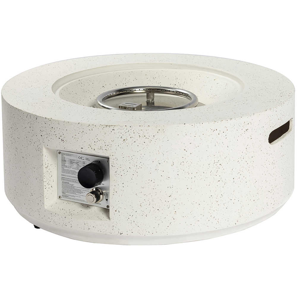 Teamson Home Ivory Round Terrazzo Outdoor Gas Fire Pit 71cm Image 1