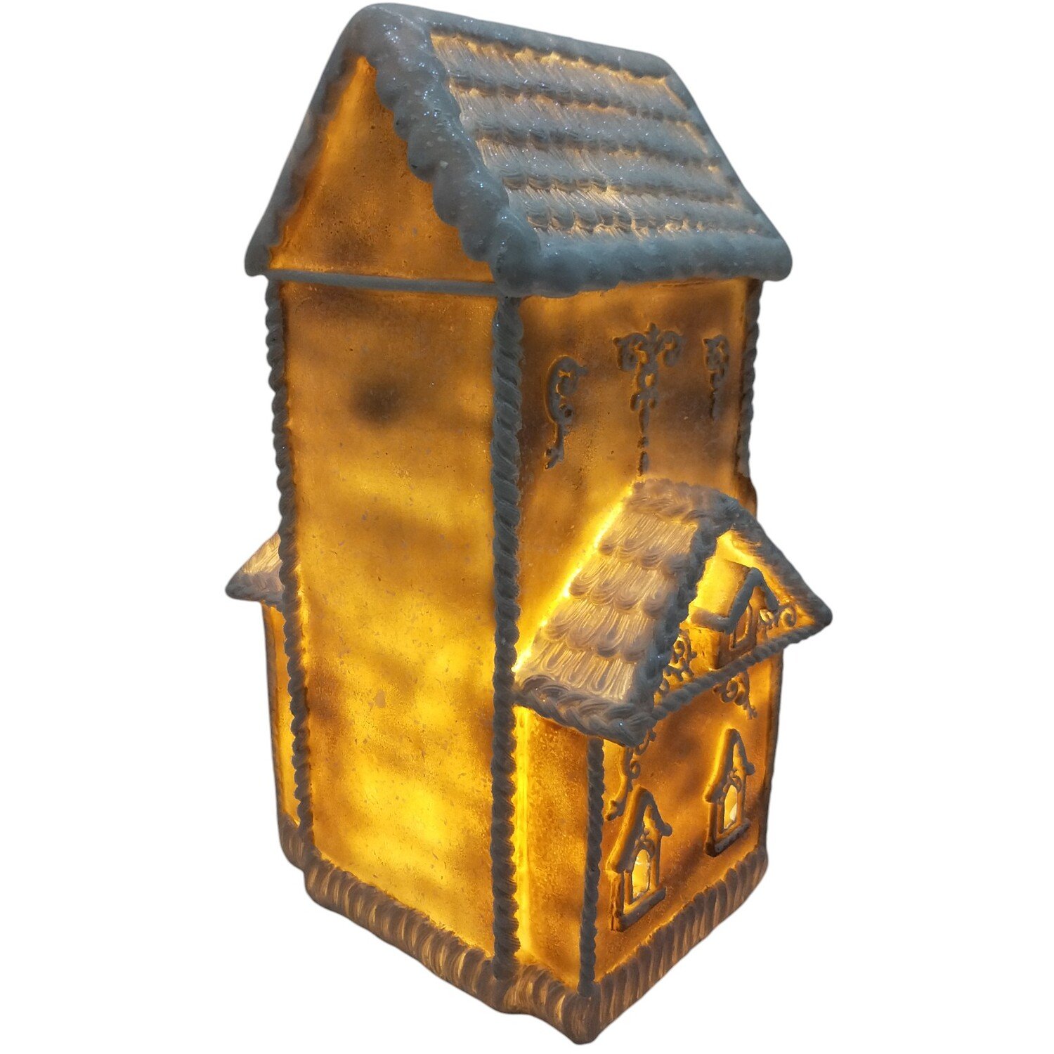 Gingerbread LED House DecorationBrown and White Image 6