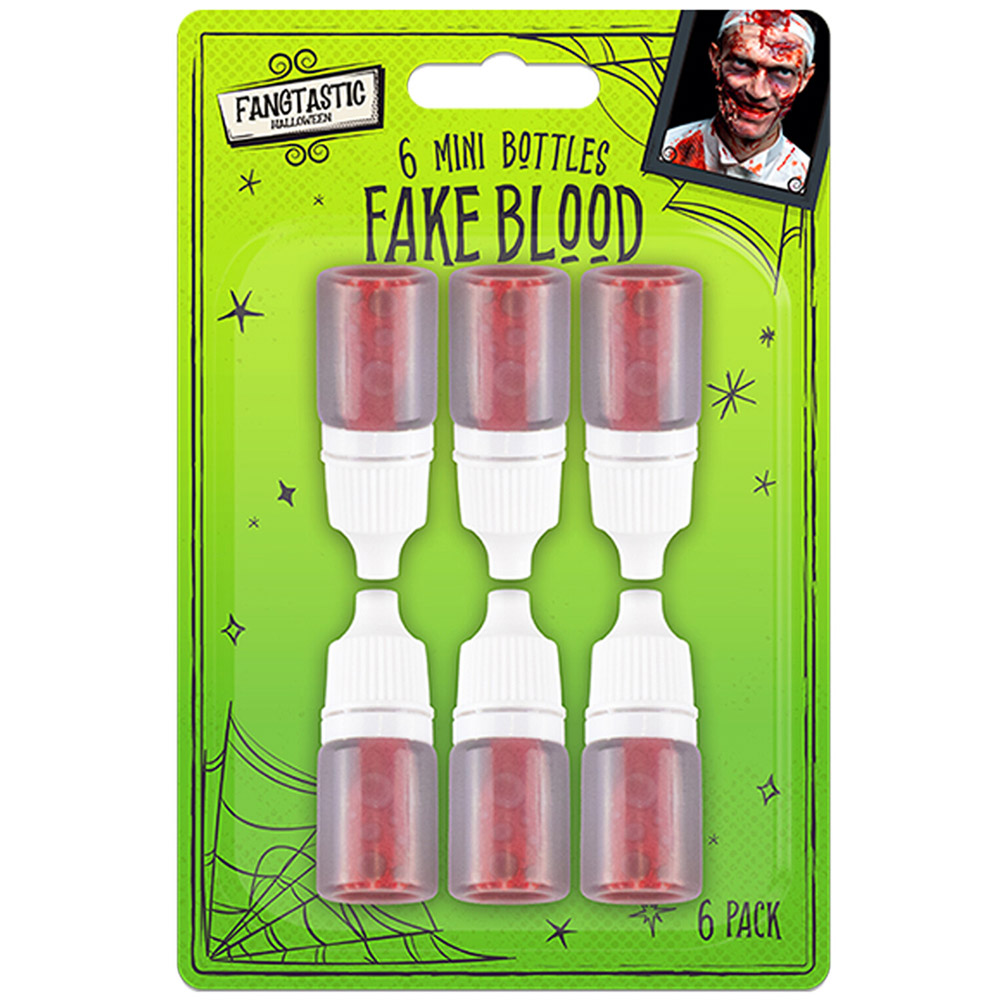 Pack of 6 Halloween Blood Drop Mini Bottles Image