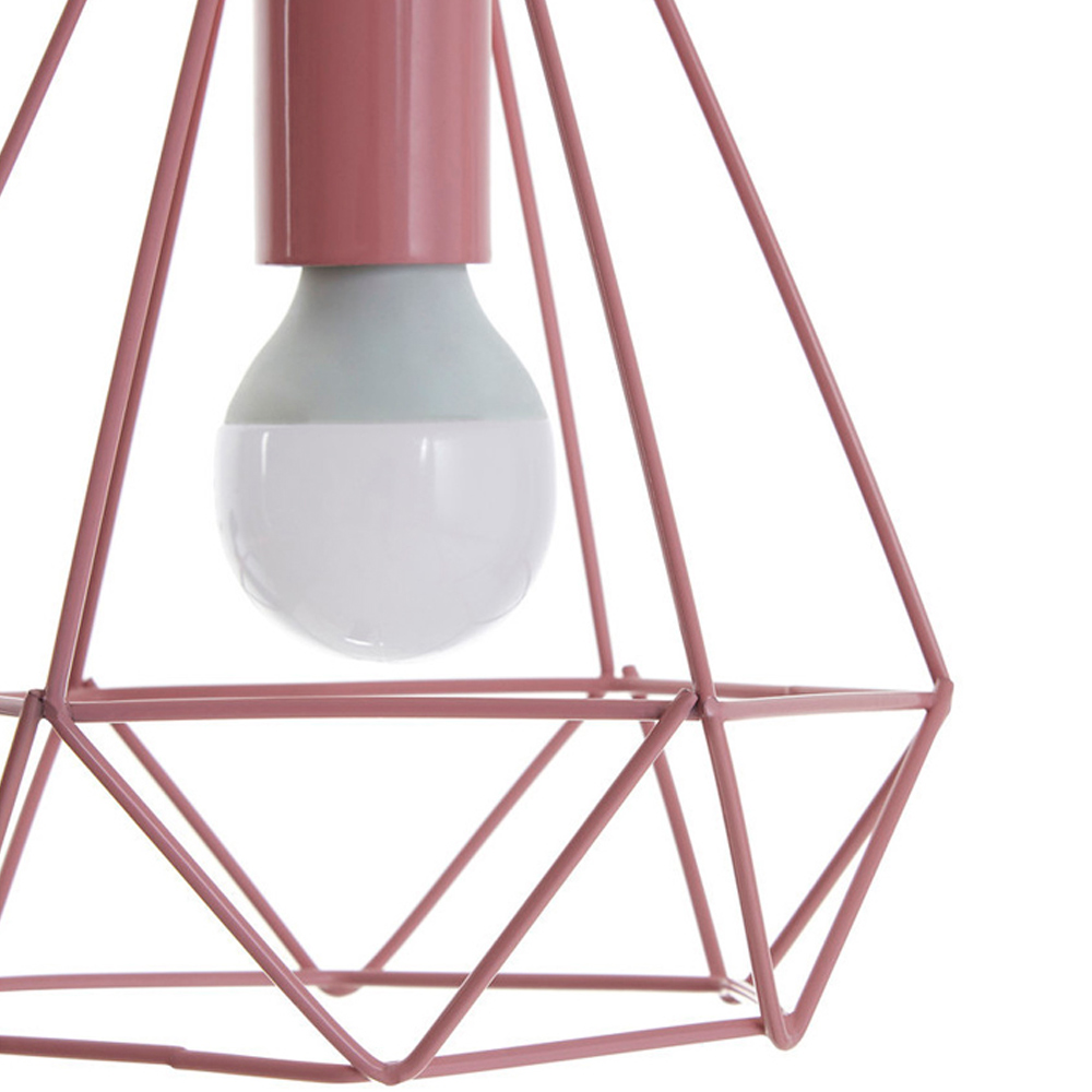 Premier Housewares Beli Pink Metal Wire Pendant Light Image 5