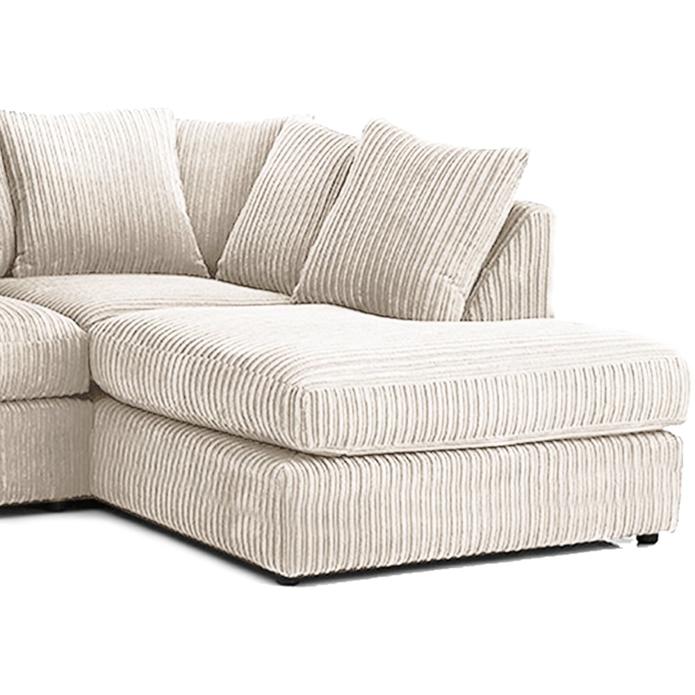 Portland Luxor 4 Seater Cream Jumbo Cord Right Hand L Shape Corner Sofa Image 4