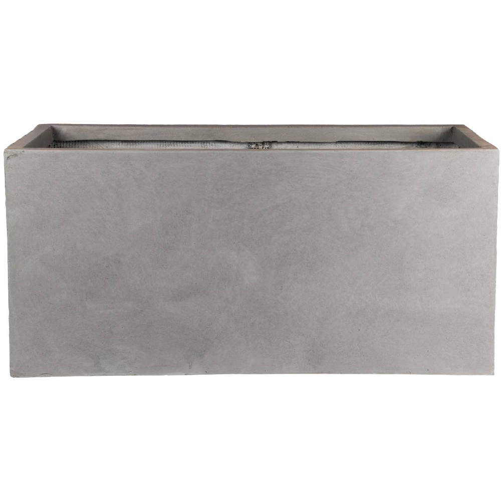 wilko Trough Grey Light Concrete Outdoor Planter 41cm Image 1