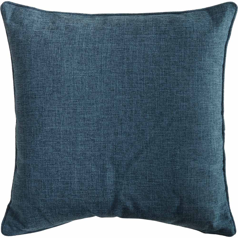 Wilko Teal Faux Linen Cushion 43 x 43cm Image 1