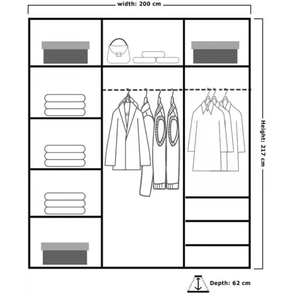 Sliding Wardrobes 4U 2 Sliding Door Oak Modern Grid Mirrored Wardrobe 250cm Image 5