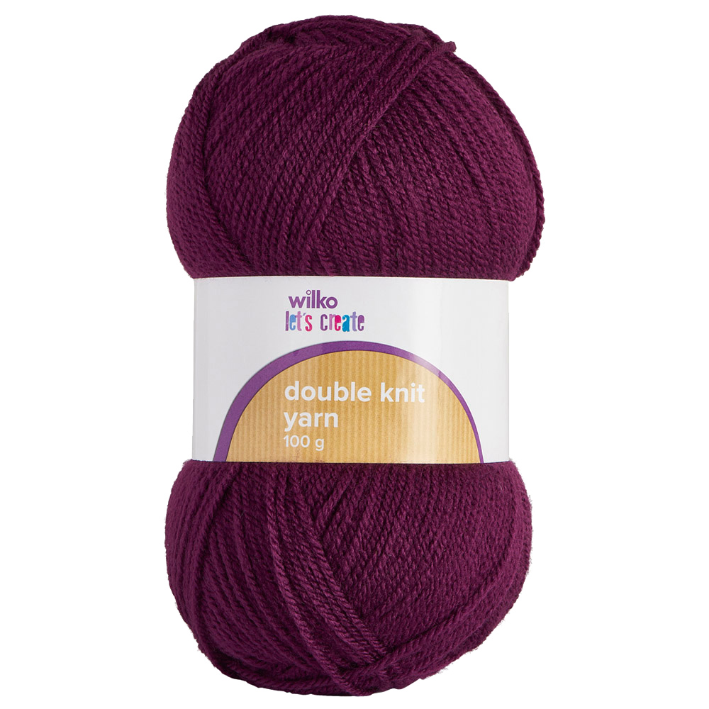 Wilko Double Knit Yarn Purple 100g Image 1