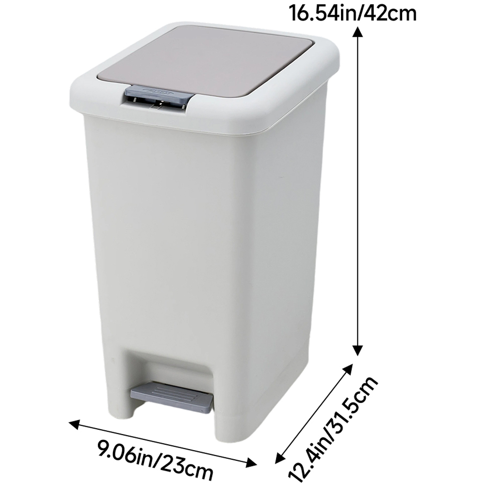 Living and Home White Slim Press and Pedal Bin 20L Image 8