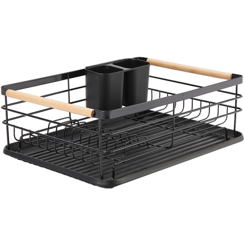 Living And Home Kitchen Metal Dish Rack Drainer with Removable Drainboard Image 1