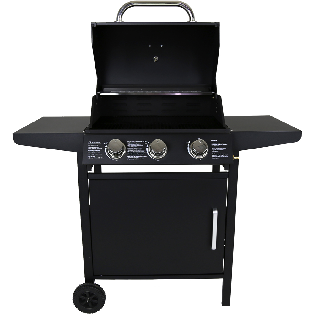 Charles Bentley 3 Burner Gas BBQ Black Image 5