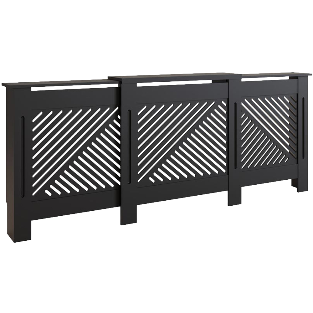 GFW Kobe Black Chevron Panel Design Adjustable Radiator Cover Image 1