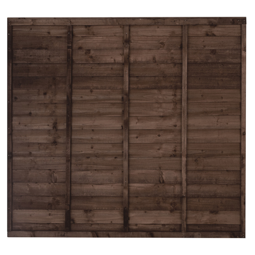 Forest Garden 6 x 5'6ft Overlap Brown Fence Panel Image 3