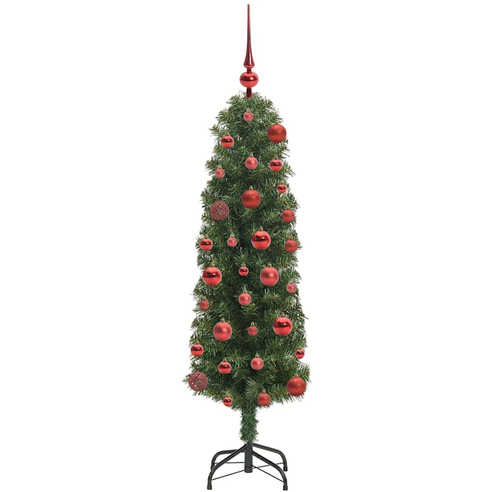 vidaXL Green Artificial Christmas Tree with Pinecones LEDs Red Decoration Ornaments 4ft Image 4