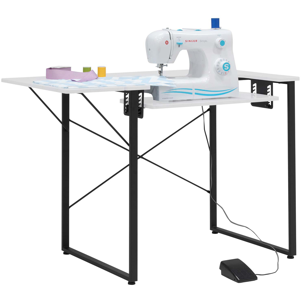 Sewing Online 13405 Charcoal Black and White Dart Sewing Machine Table with Foldable Top Image 2