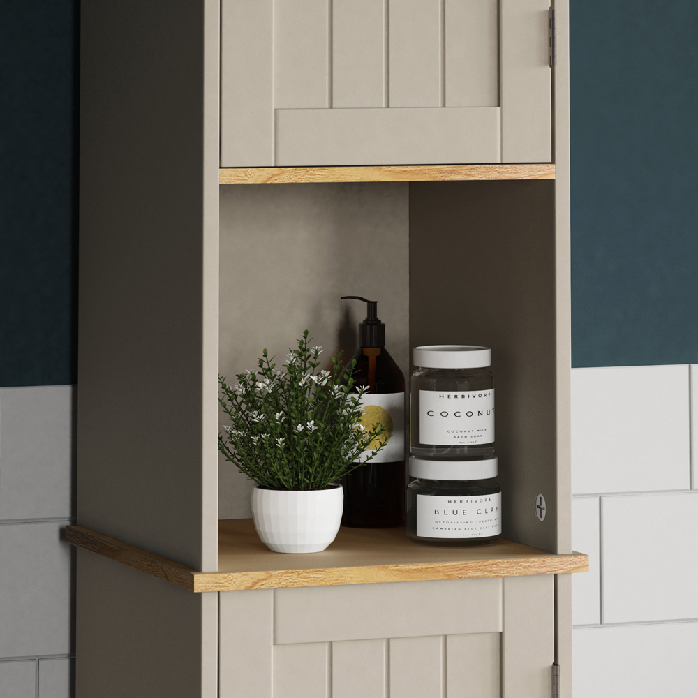 Bath Vida 2 Door Grey Tall Floor Cabinet Image 5