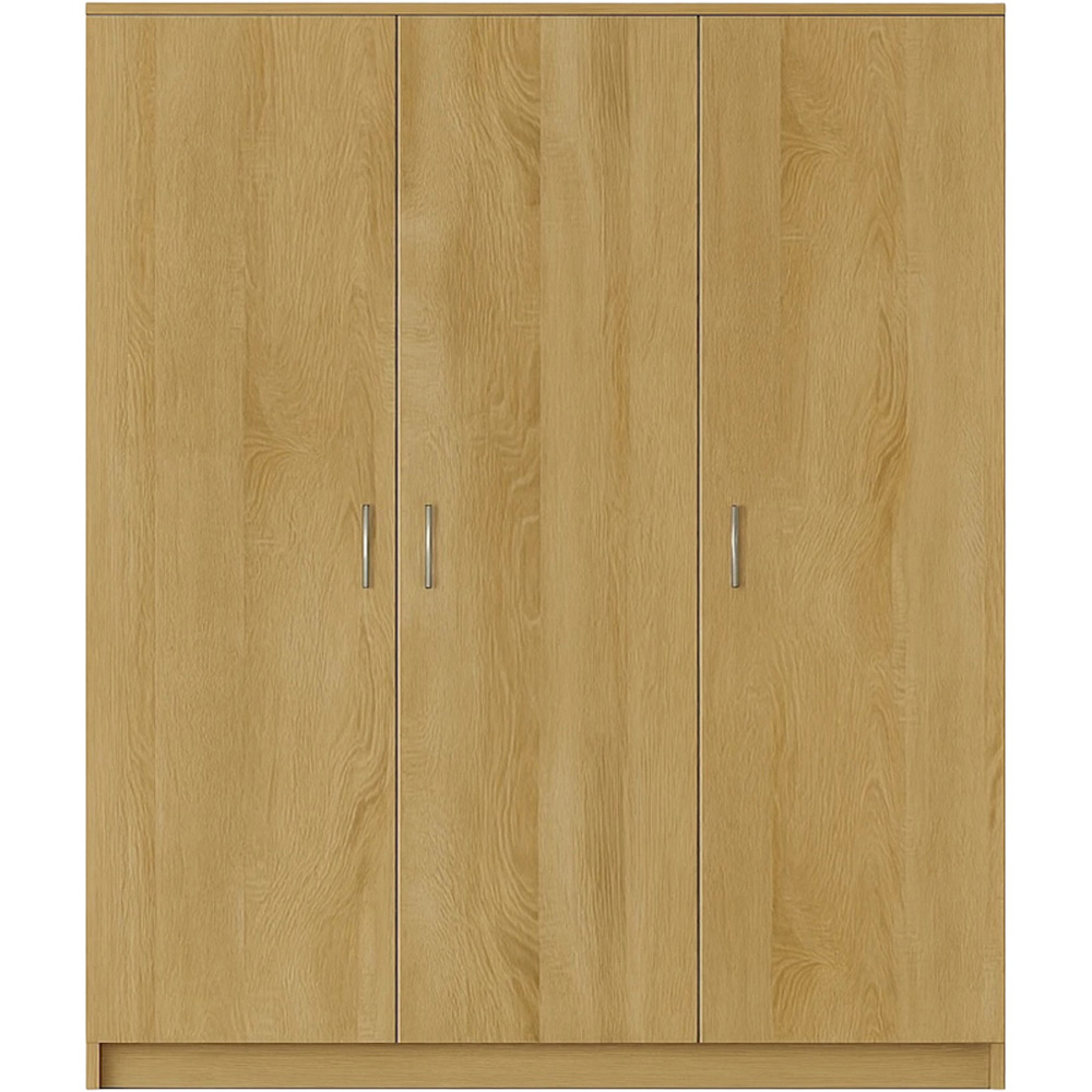 TJ'S Venice 3 Door Oak Wide Wardrobe Image 2