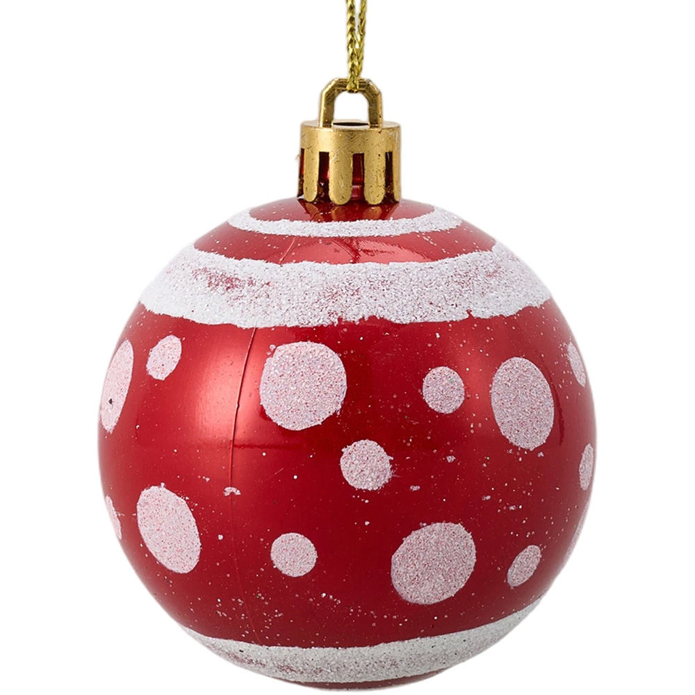 Living and Home Red Green and White Christmas Tree Decoration Ornaments 42 Pack Image 4