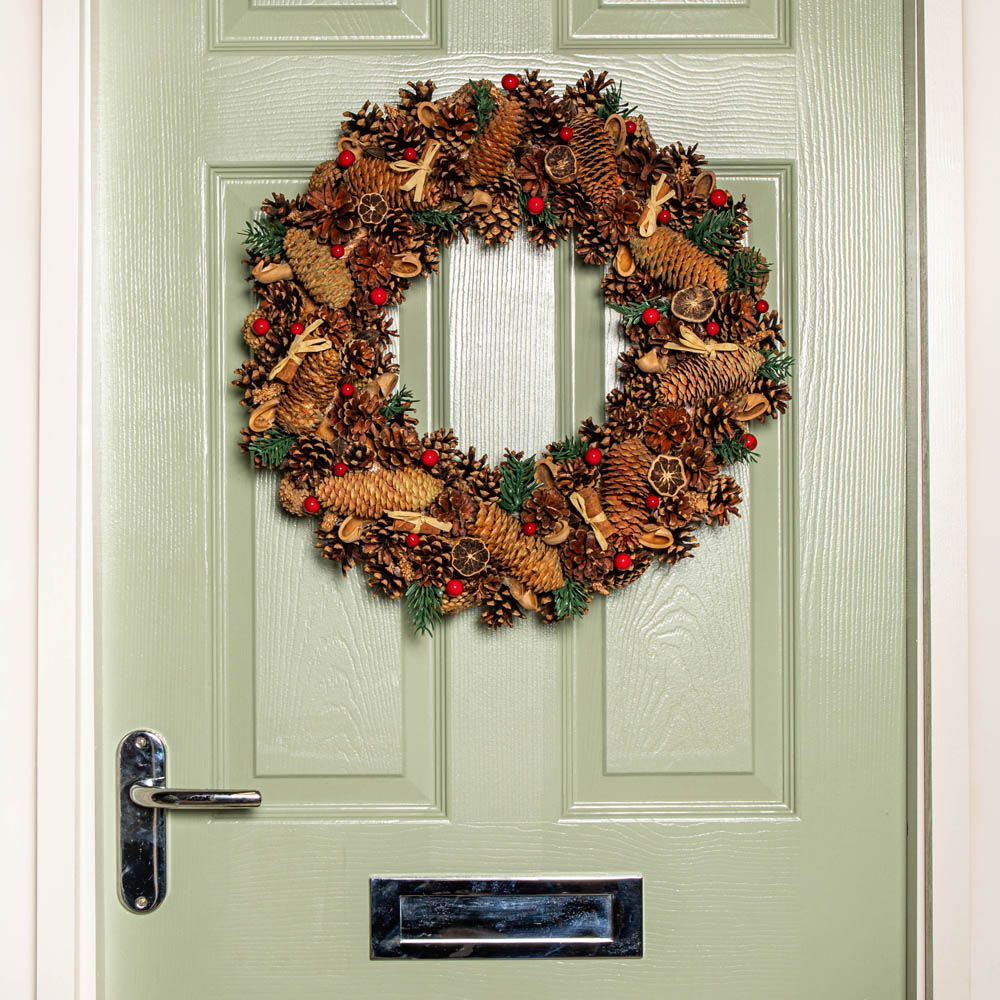 Samuel Alexander Winter Spice Christmas Wreath with Pine Cones Berries and Dried Fruit 50cm Image 7
