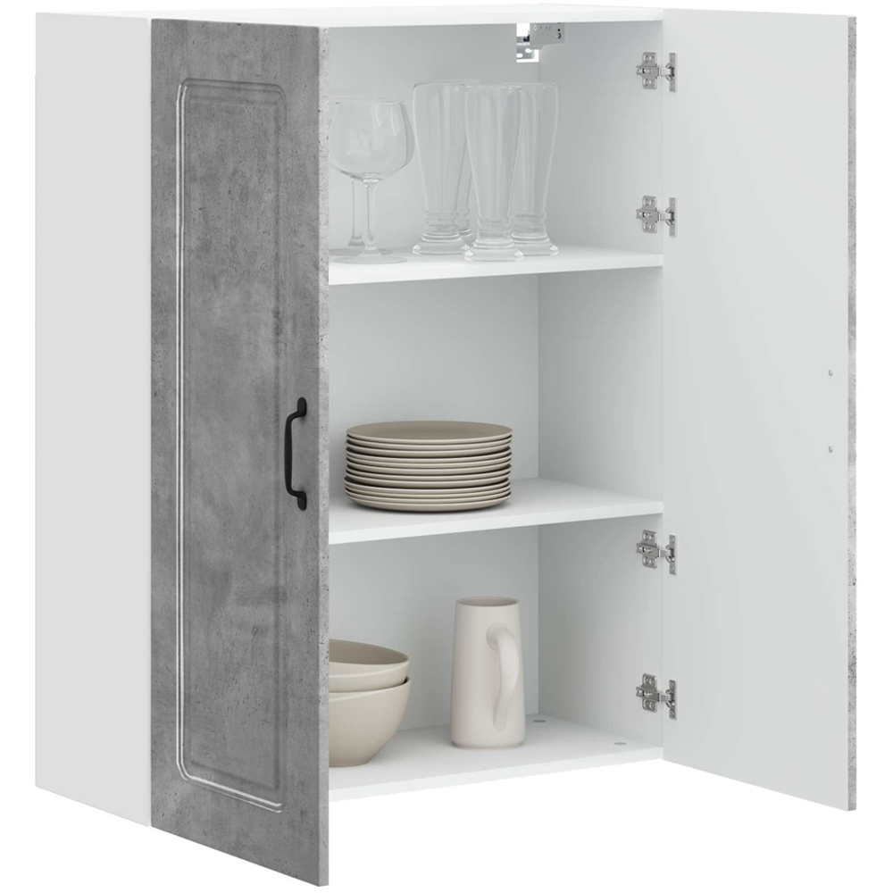 vidaXL 2 Door Concrete Grey Kitchen Wall Cabinet Image 3